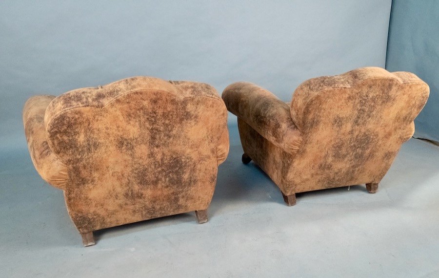 Paire De Fauteuils Club Art Deco-photo-5