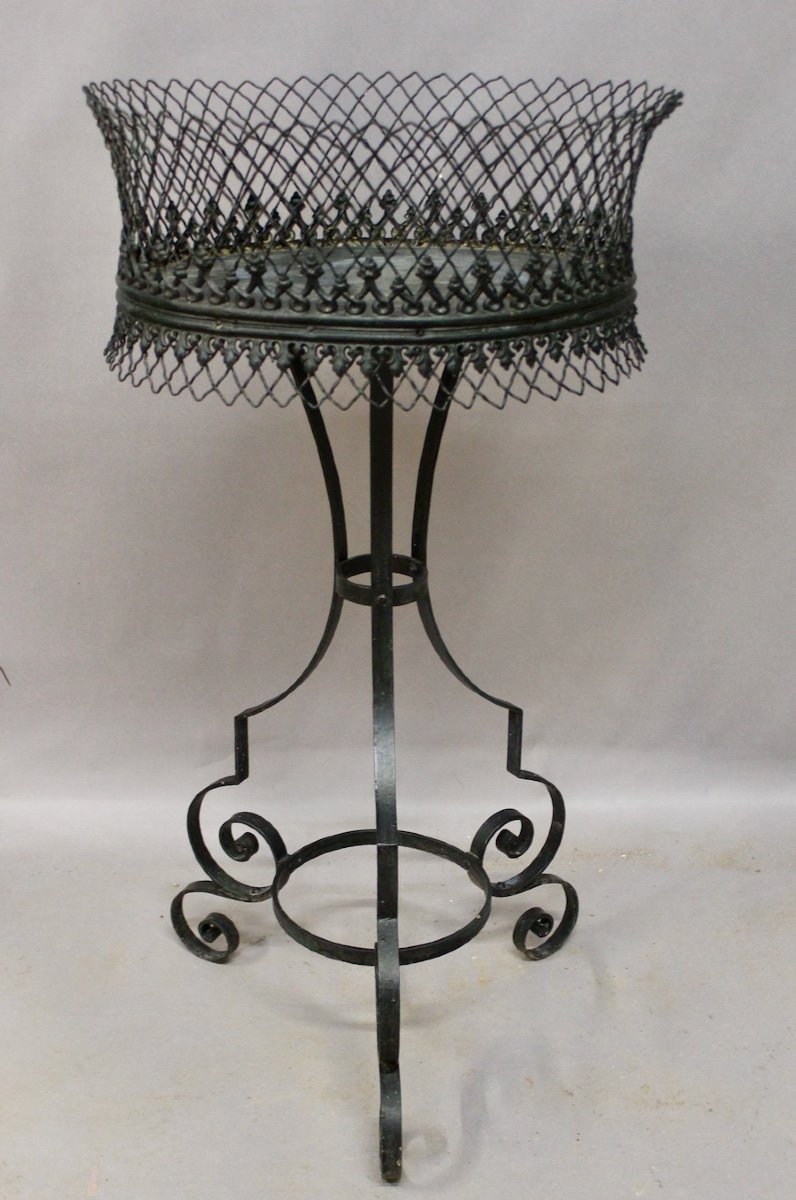 Wrought Iron Planter On Stand-photo-2