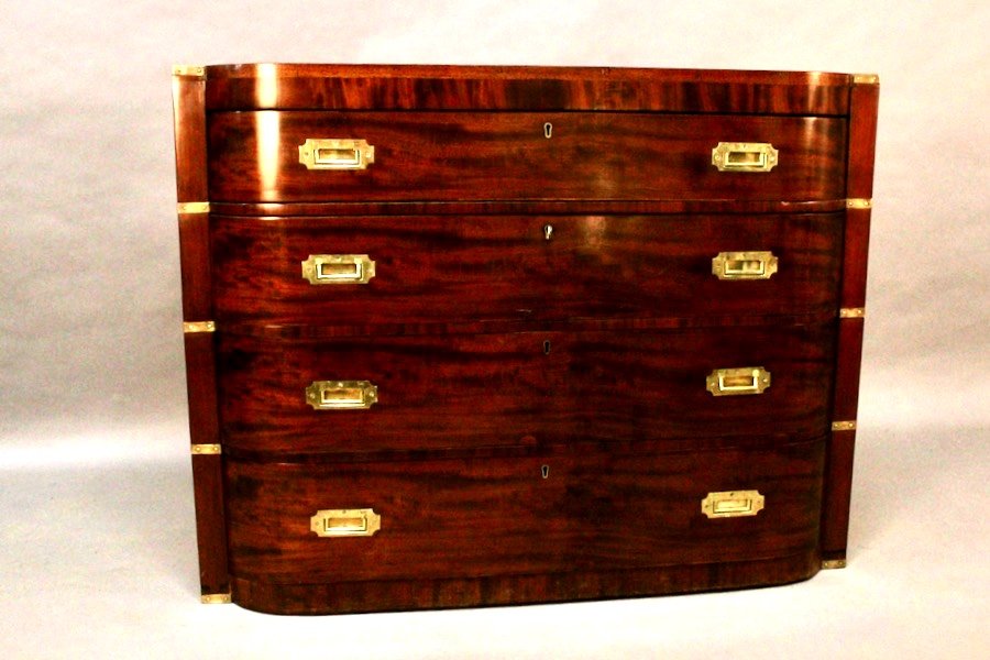 Commode De Marine à Deux Corps En Acajou XIXème Angleterre -photo-7
