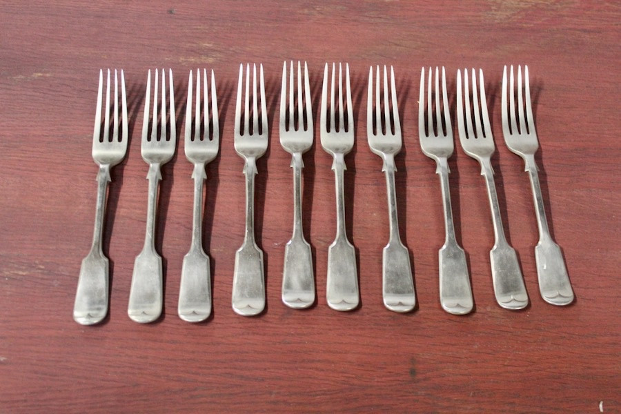 Suite De 12 Fourchettes Anciennes Nevada Silver D&a-photo-2