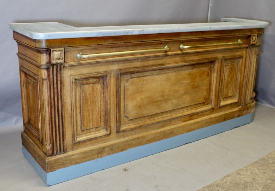 Oak Bar Counter With Pewter Top-photo-4