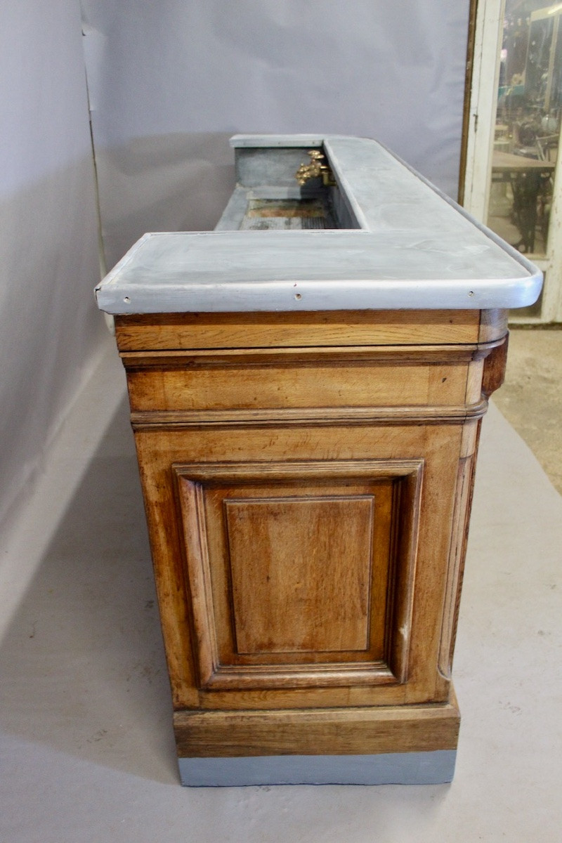 Oak Bar Counter With Pewter Top-photo-8