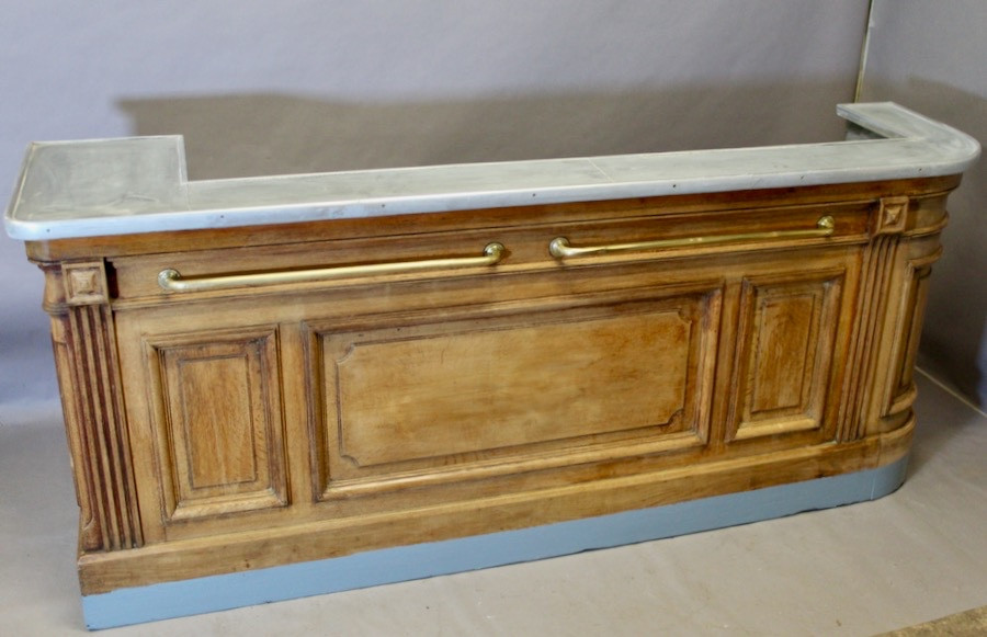 Oak Bar Counter With Pewter Top