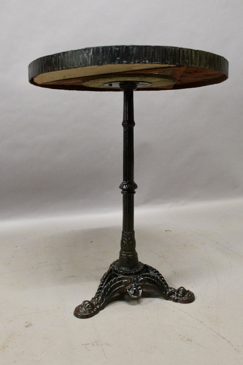 Ceramic Compass Rose Top Pedestal Table-photo-2
