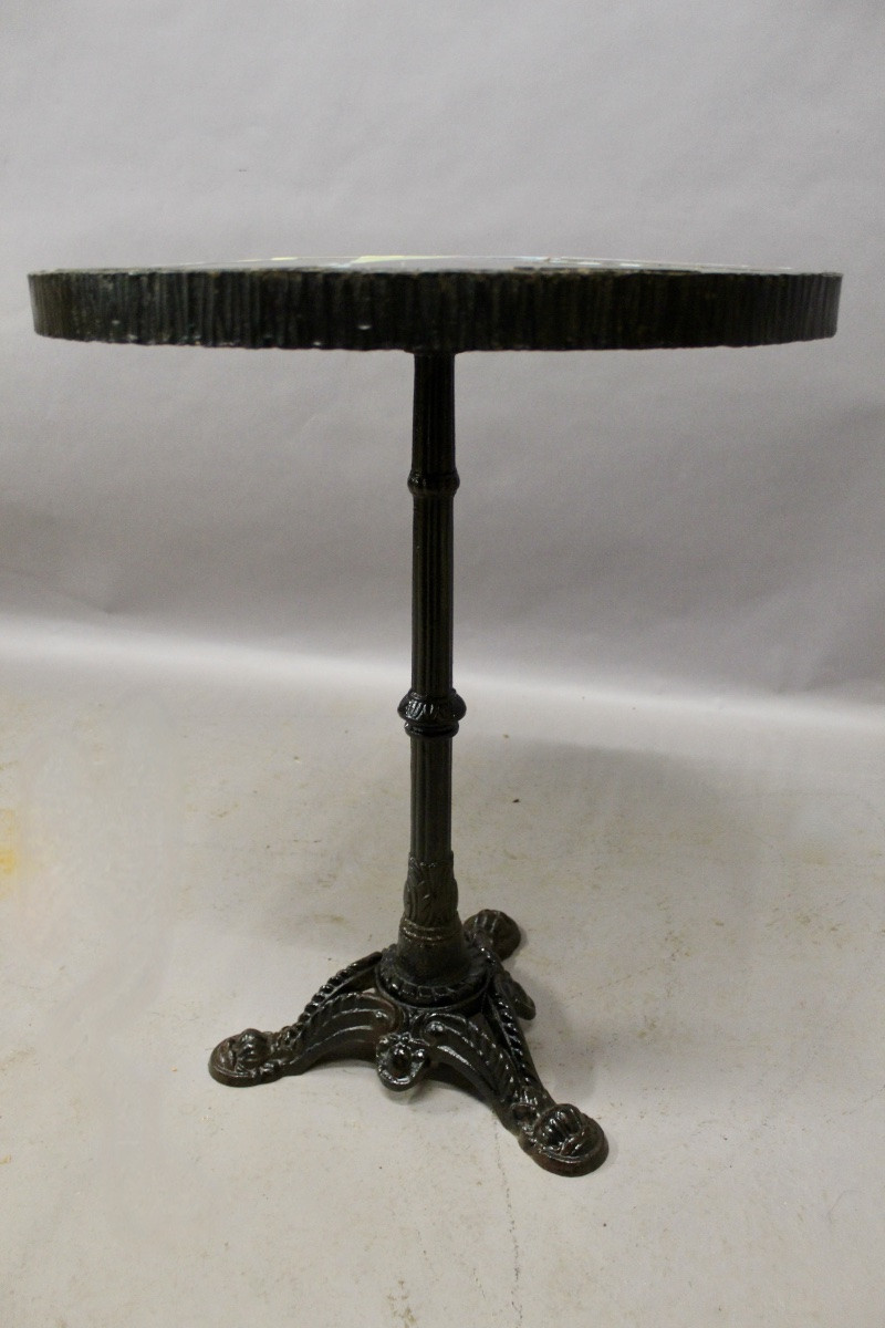 Ceramic Compass Rose Top Pedestal Table-photo-3
