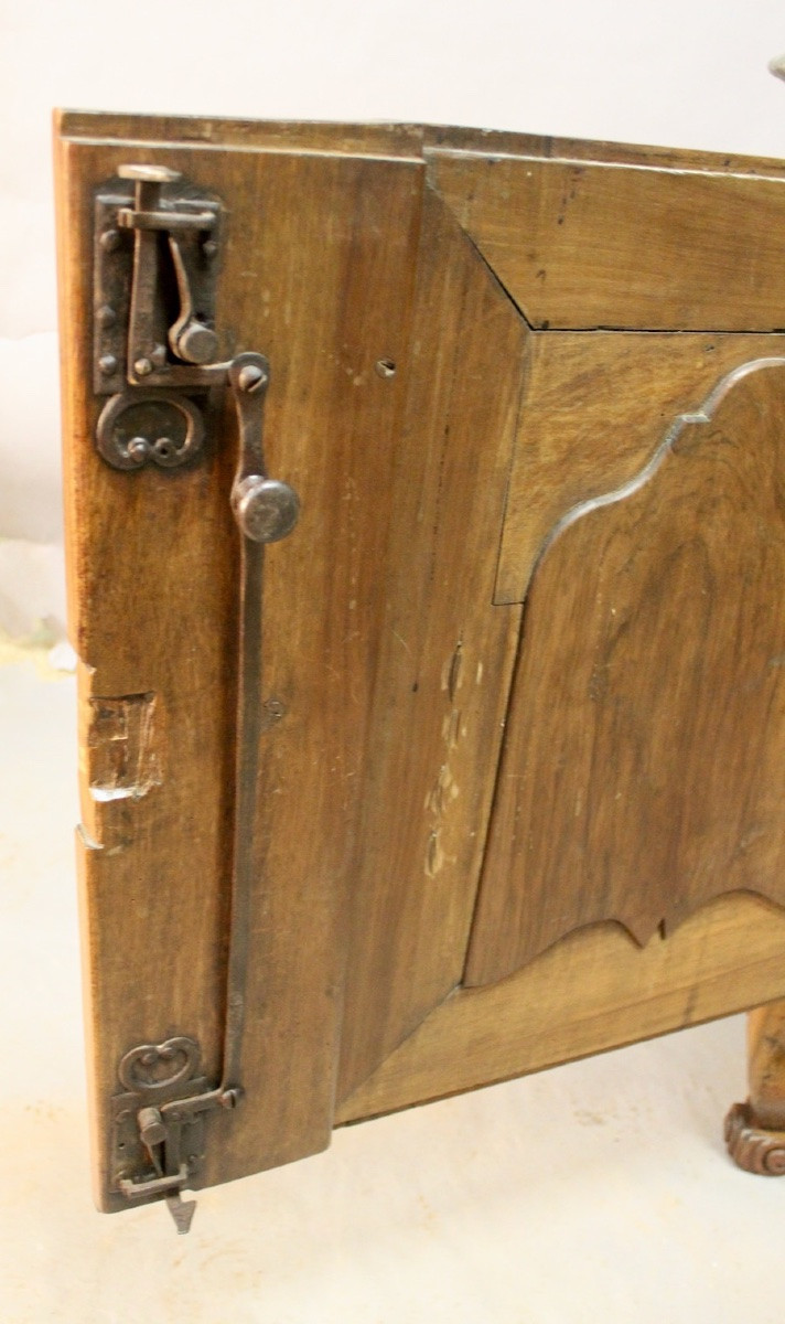 Walnut Buffet With Saint-cyr Stone Top, France, 18th Century-photo-2