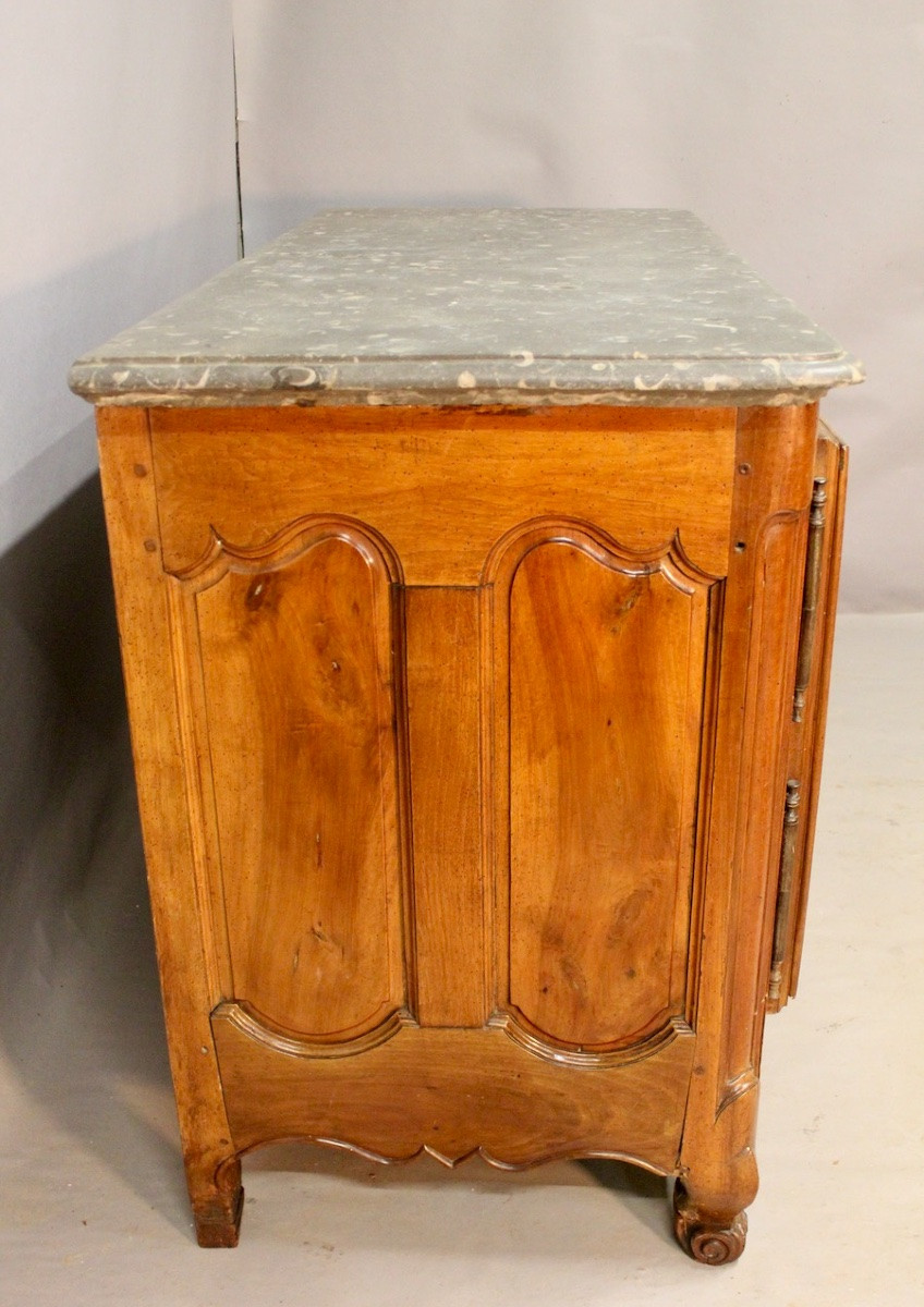 Walnut Buffet With Saint-cyr Stone Top, France, 18th Century-photo-8