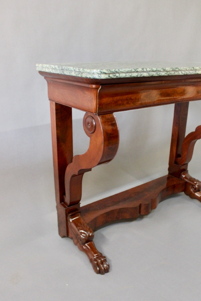 Console en acajou dessus marbre époque Restauration -photo-3