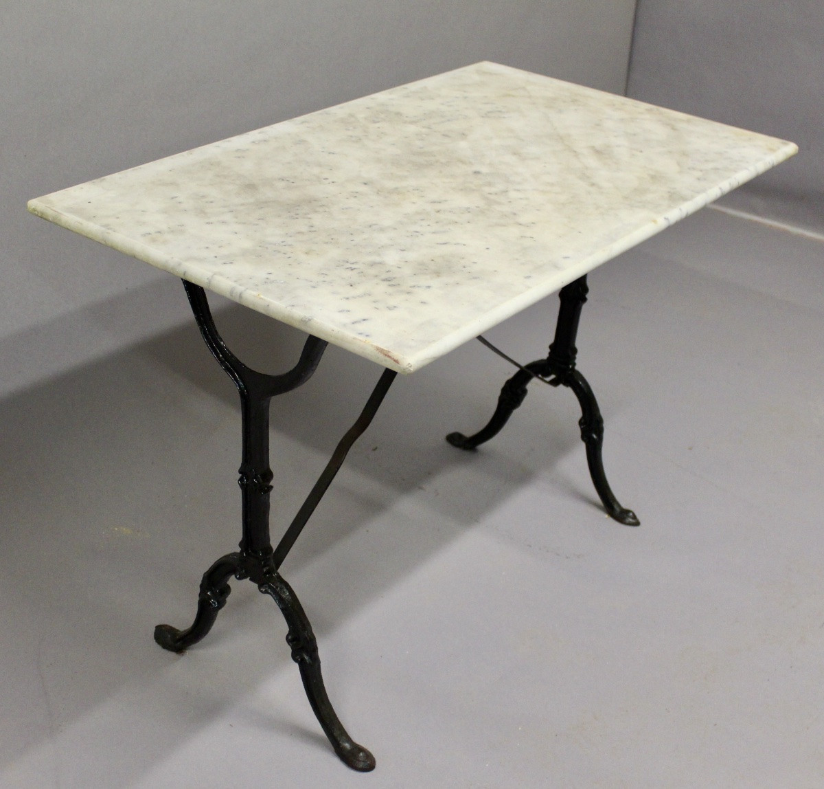 Bistro Table With Marble Top And Cast Iron Base-photo-3