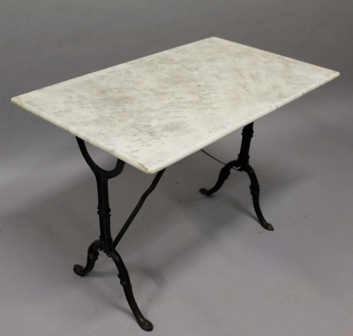 Bistro Table With Marble Top And Cast Iron Base-photo-5