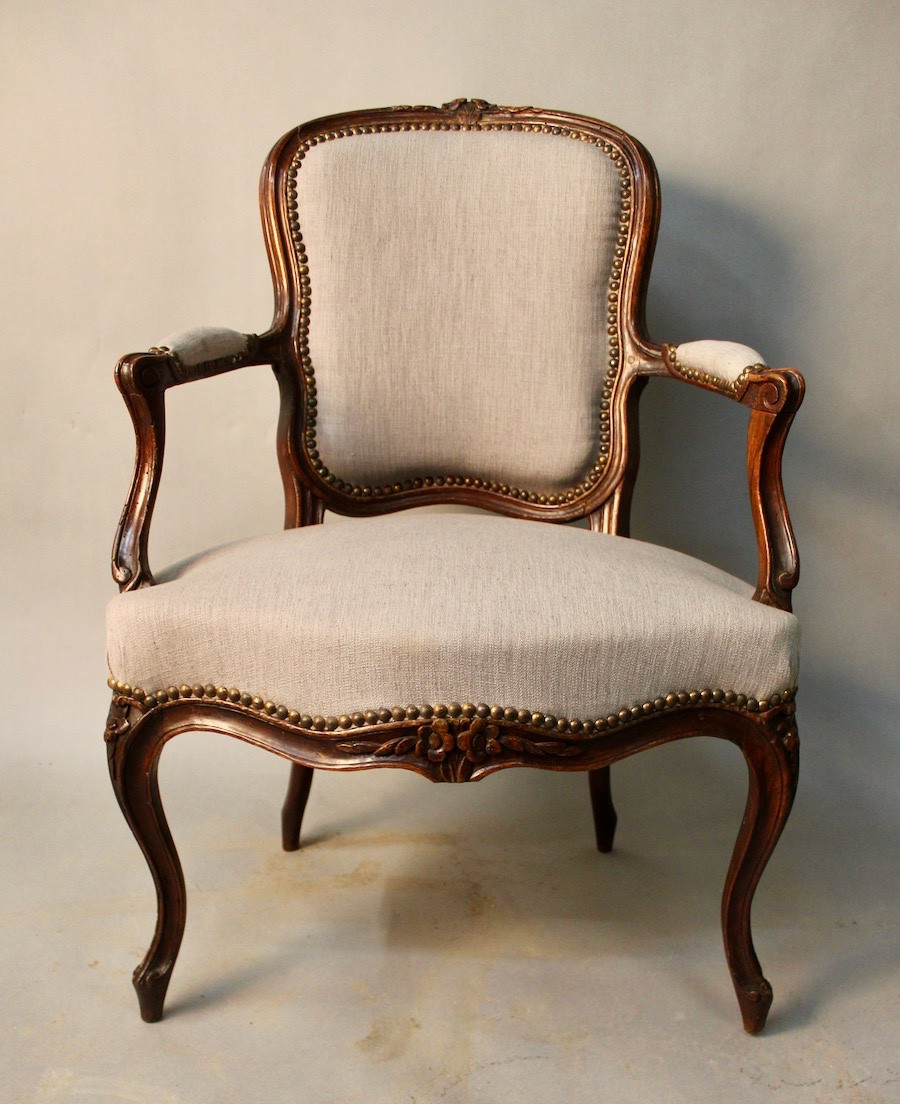 Ensemble de 4 fauteuils Cabriolet Louis XV-photo-2