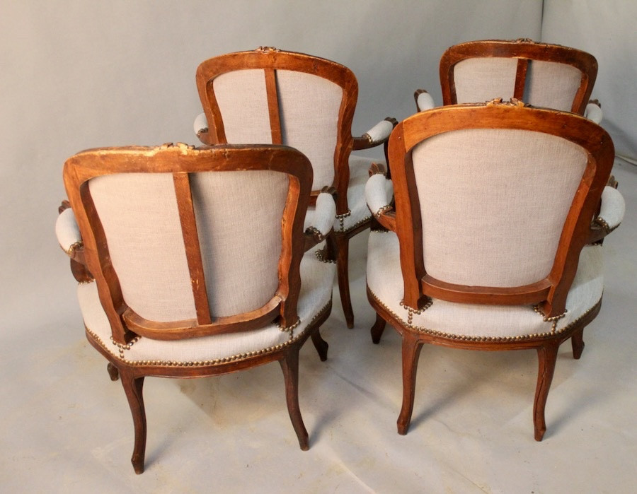 Ensemble de 4 fauteuils Cabriolet Louis XV-photo-6