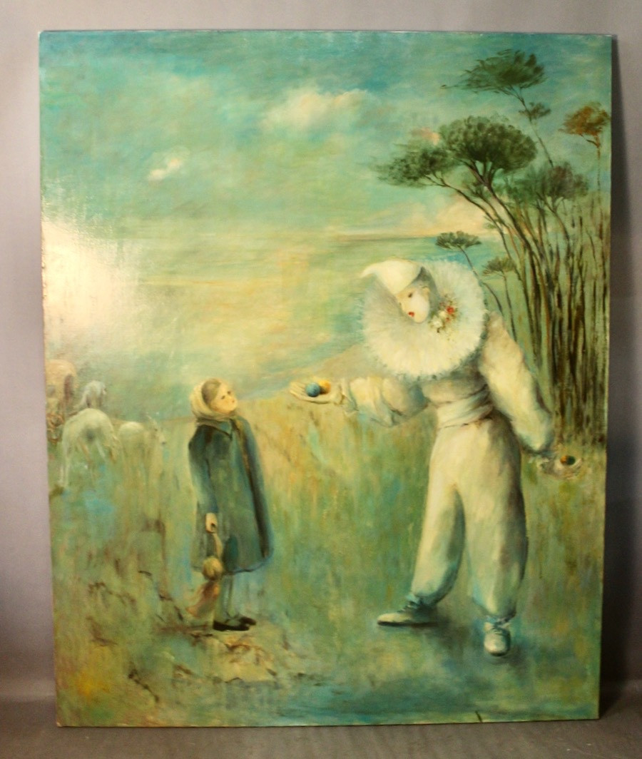Grande Huile sur toile "Pierrot"