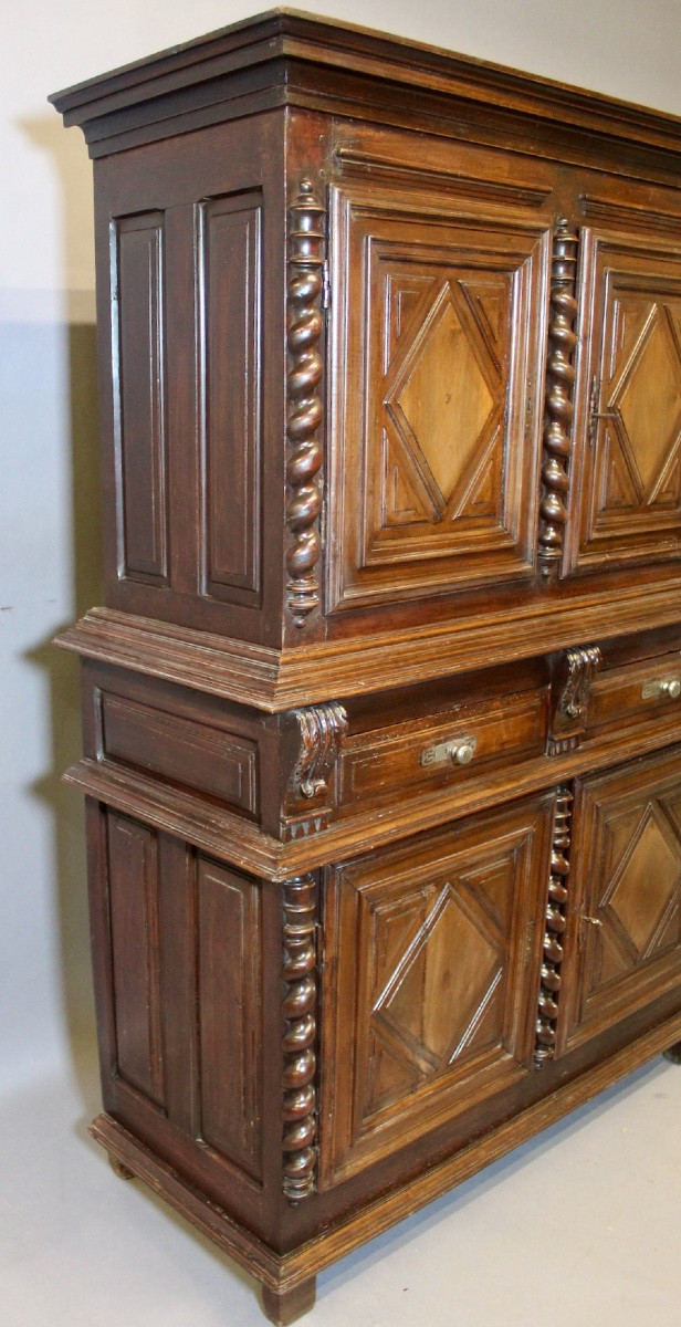 Louis XIII Four-door Sideboard In Walnut, Late 17th Century-photo-5