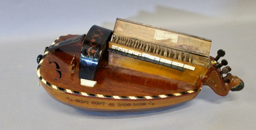 Lute-shaped Hurdy-gurdy By Pimpard Cousin Allier-photo-3