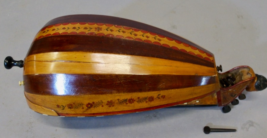 Lute-shaped Hurdy-gurdy By Pimpard Cousin Allier-photo-3