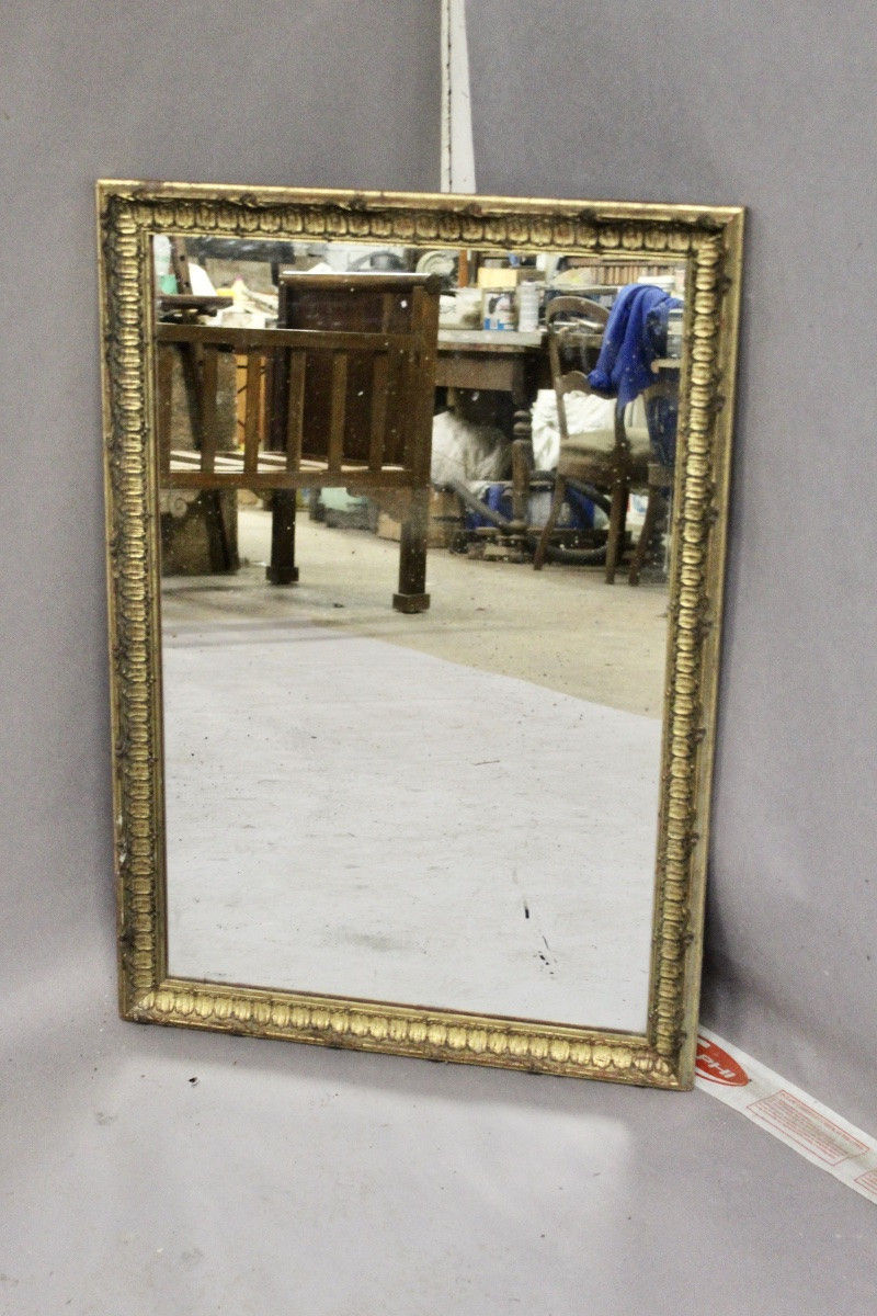 Antique Mirror With Gilded Frame, 19th Century-photo-1