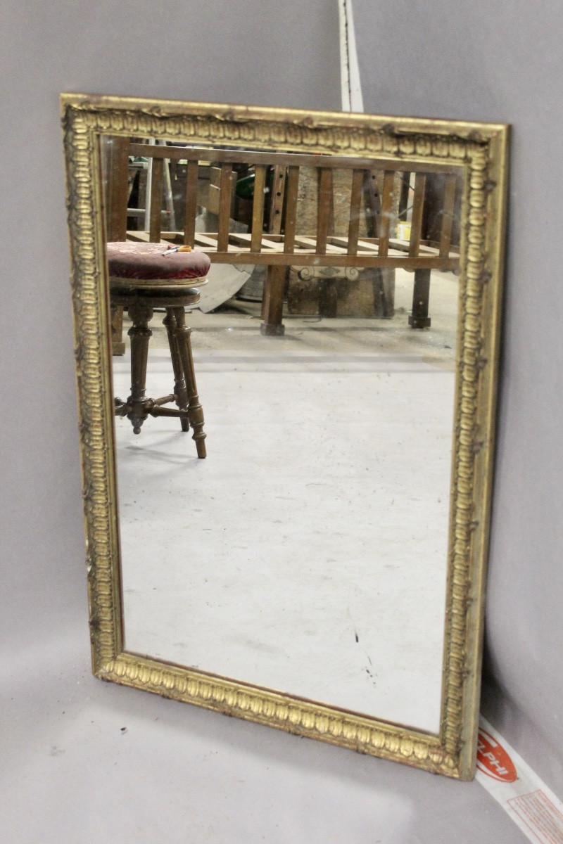 Antique Mirror With Gilded Frame, 19th Century-photo-2