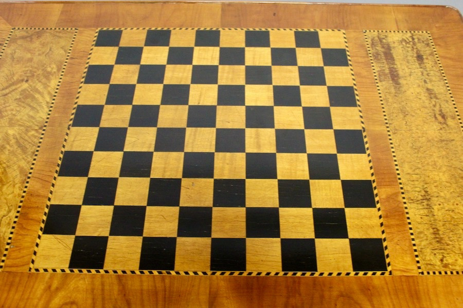Table à jeux à dessus Damier amovible et réversible -photo-3