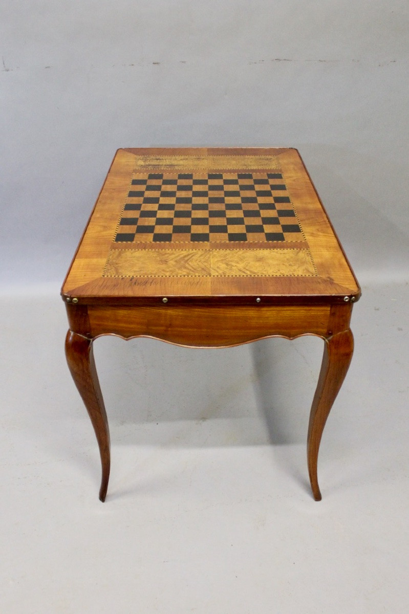 Table à jeux à dessus Damier amovible et réversible -photo-1