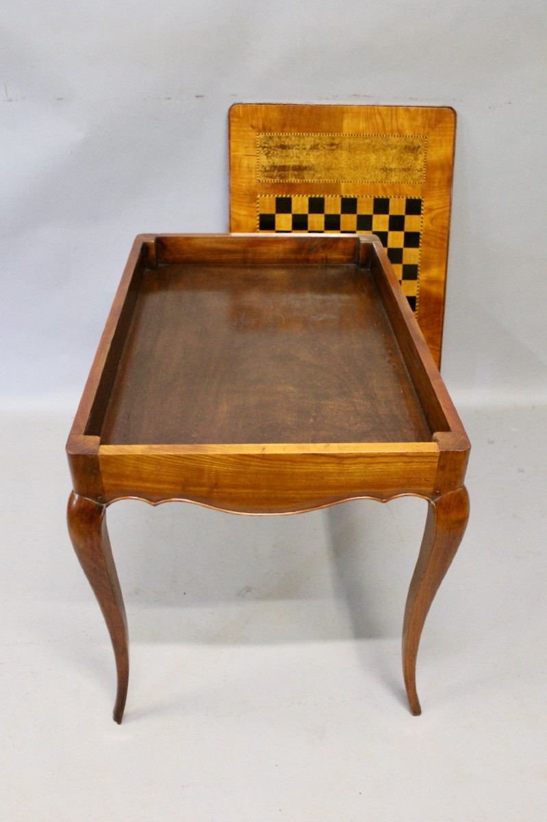 Table à jeux à dessus Damier amovible et réversible -photo-2