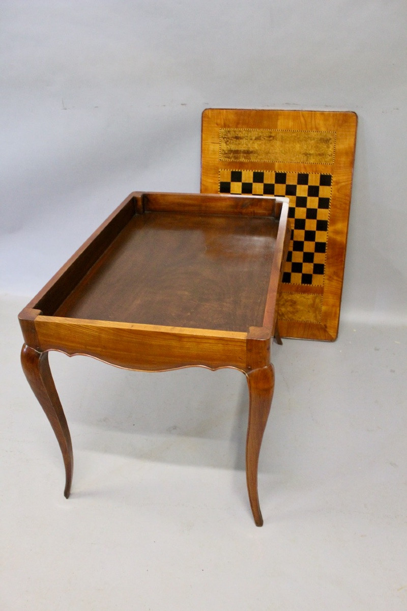 Table à jeux à dessus Damier amovible et réversible -photo-3