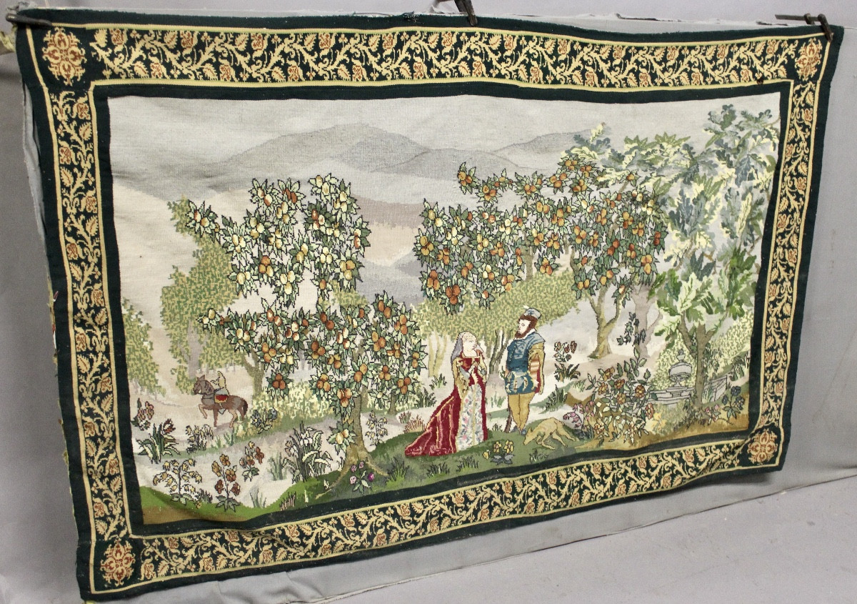 Semi-mechanical "country Scene" Tapestry 