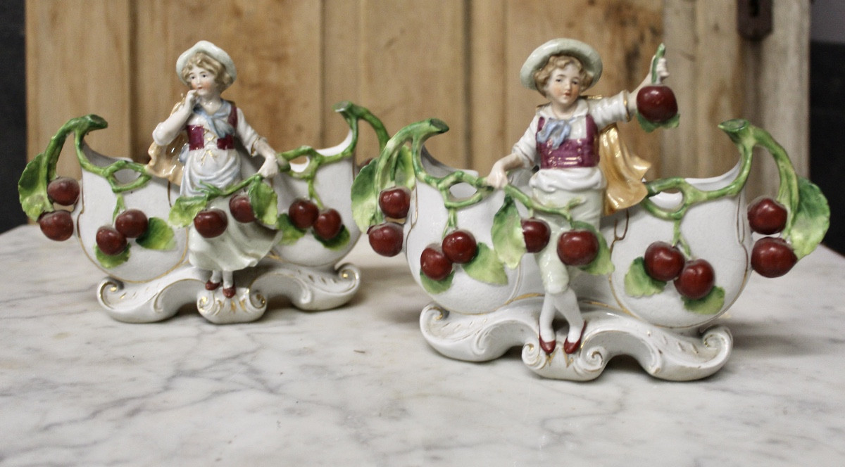 Pair Of Small Porcelain Planters 