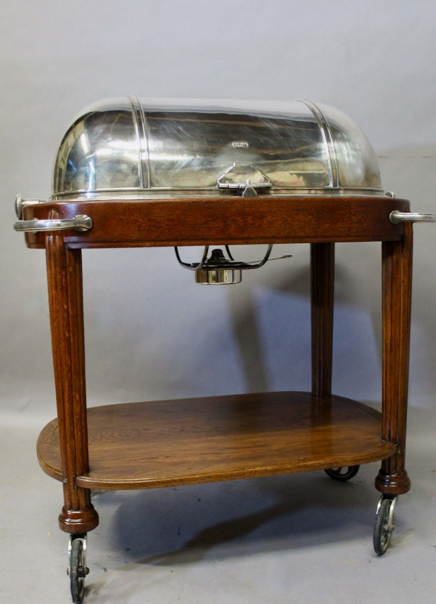 Table roulante ART DECO argenterie de la Maison Renaud et J Clermont à Genève-photo-2