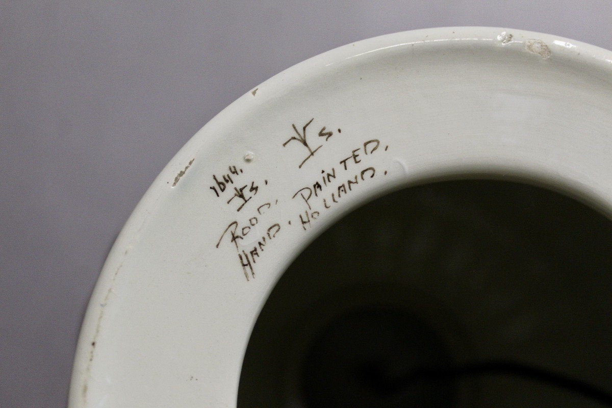 Potiche en faience de DELFT montée en lampe-photo-5