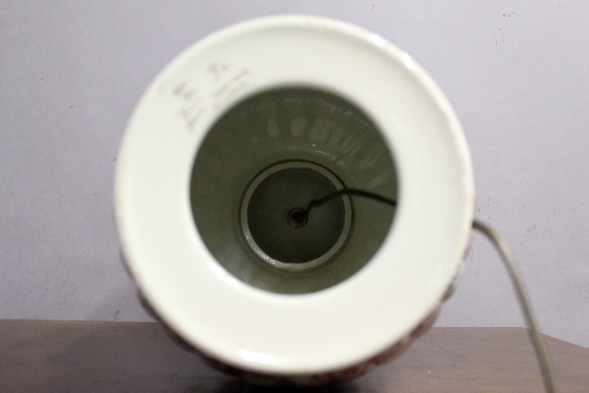 Potiche en faience de DELFT montée en lampe-photo-8