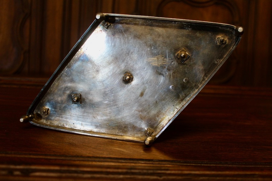 Serviteur de table huilier et vinaigrier en argent massif d'époque Empire-photo-7