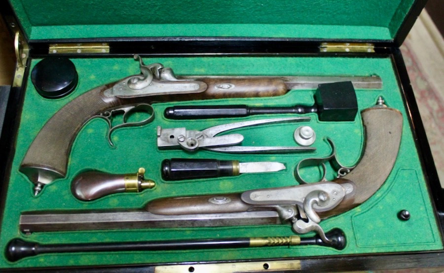 Coffret de pistolets de duels Verney Carron frères XIXème-photo-8
