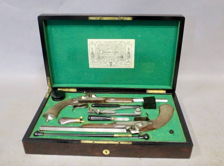 Coffret de pistolets de duels Verney Carron frères XIXème