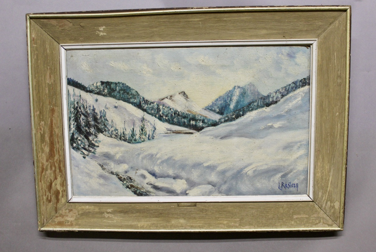 Oil On Canvas, Mountain Landscape Of Courchevel, Signed-photo-2