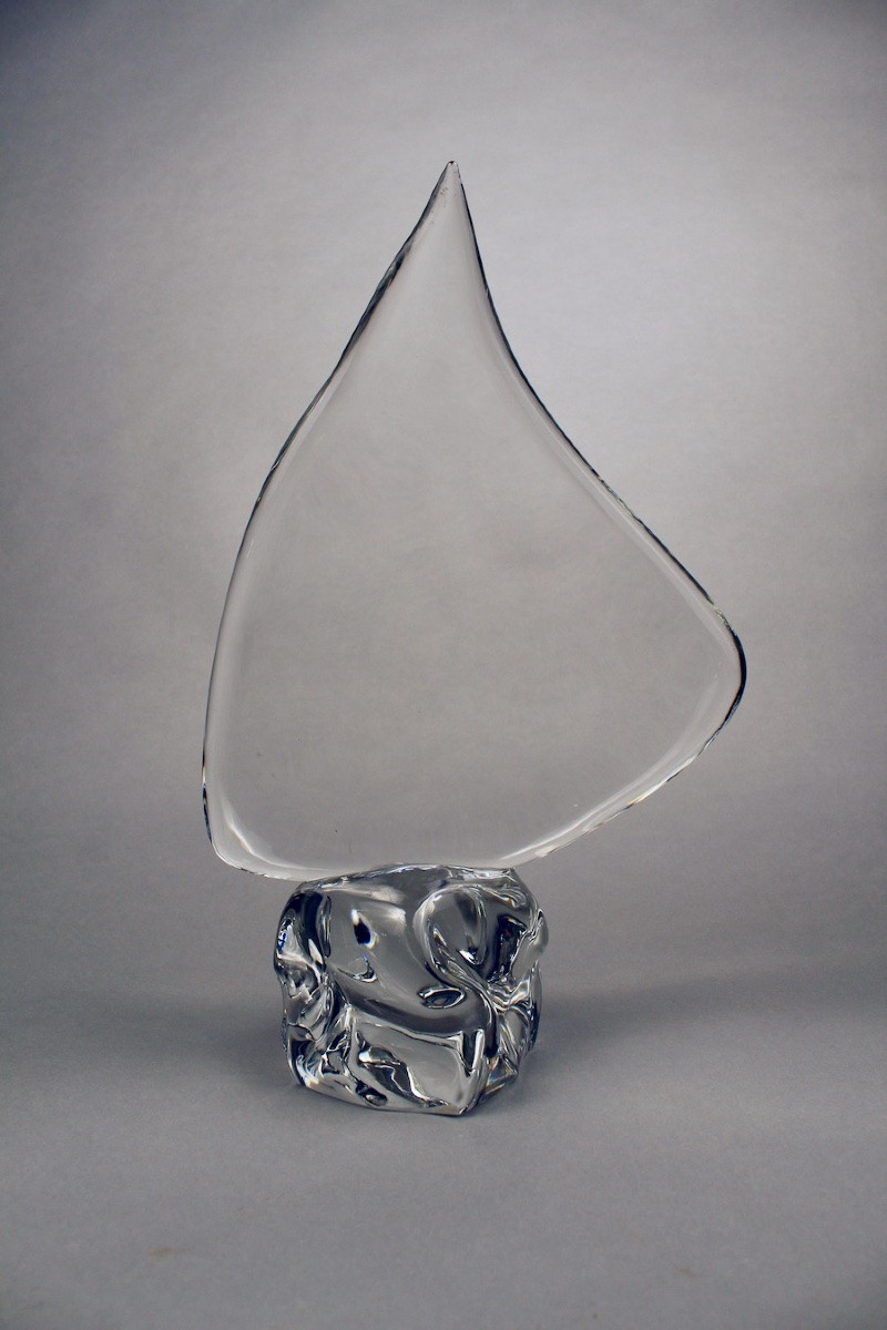 Crystal Sculpture "the Sail" By Daum France-photo-3
