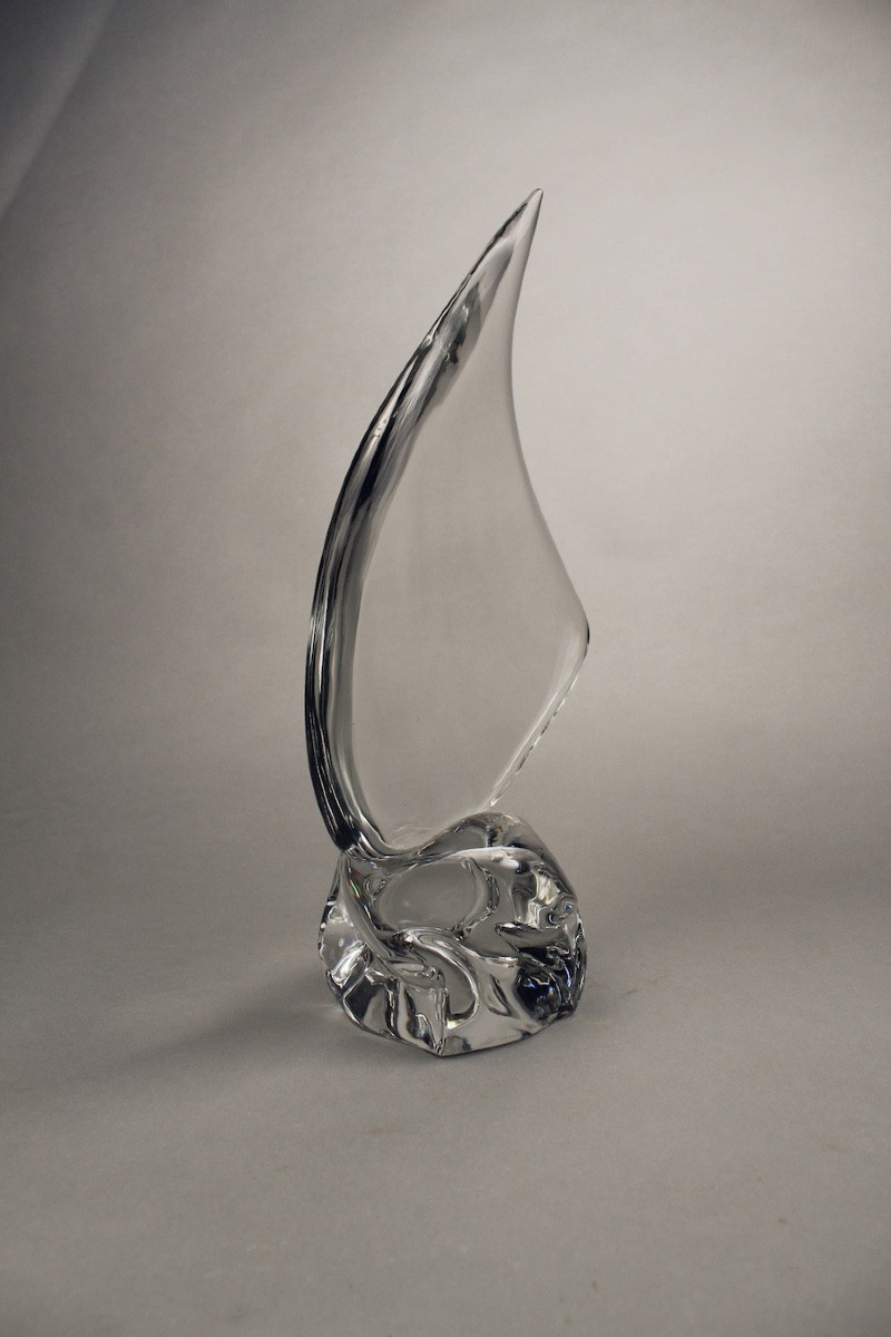 Crystal Sculpture "the Sail" By Daum France-photo-3