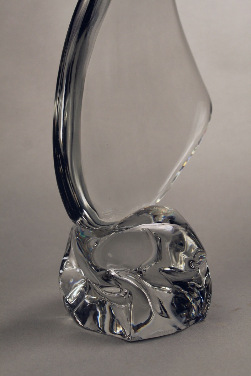 Crystal Sculpture "the Sail" By Daum France-photo-4
