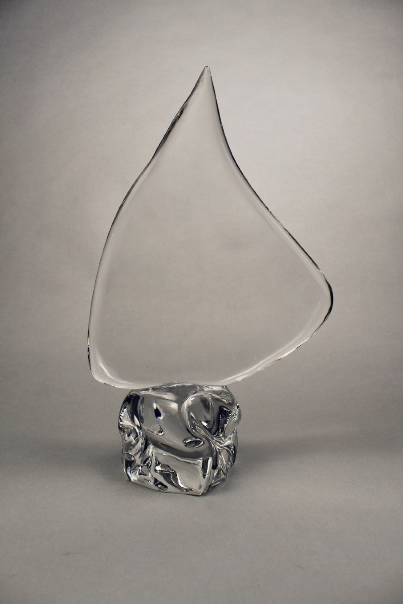 Crystal Sculpture "the Sail" By Daum France