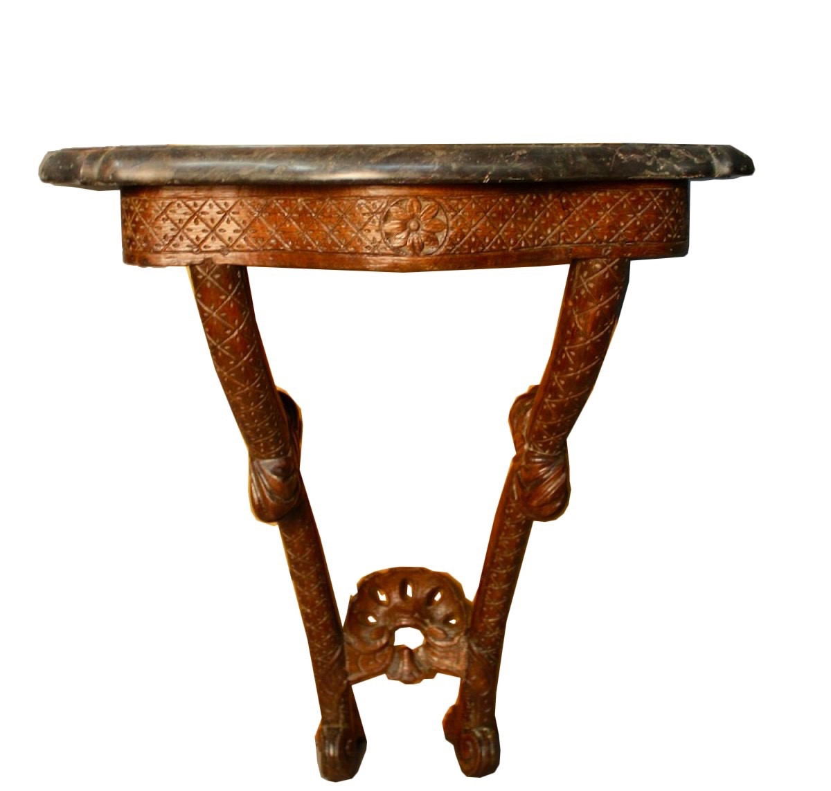 18th Century Wall Console With Marble Top 