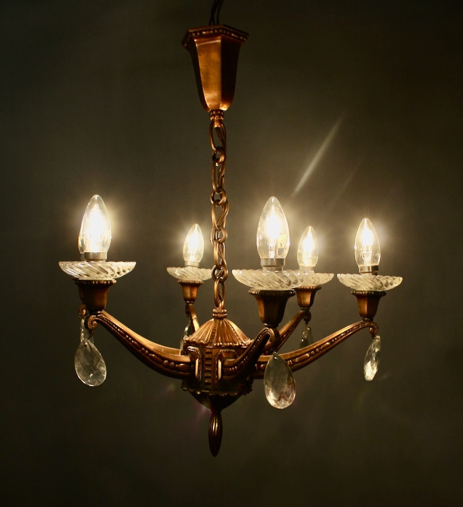 Bronze Chandelier With 6 Lights-photo-3