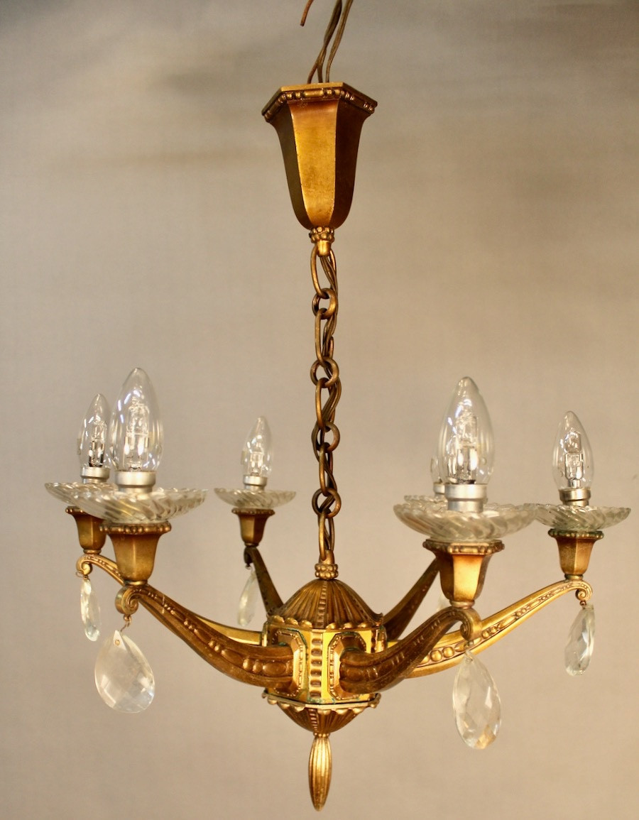 Bronze Chandelier With 6 Lights-photo-1