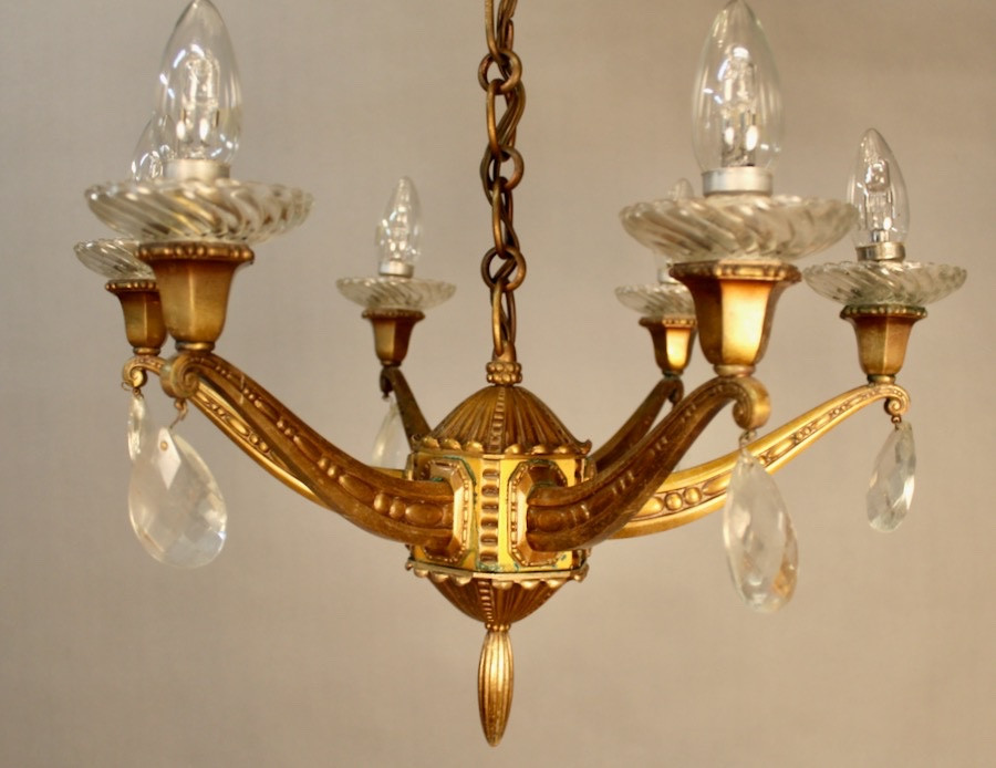 Bronze Chandelier With 6 Lights-photo-2