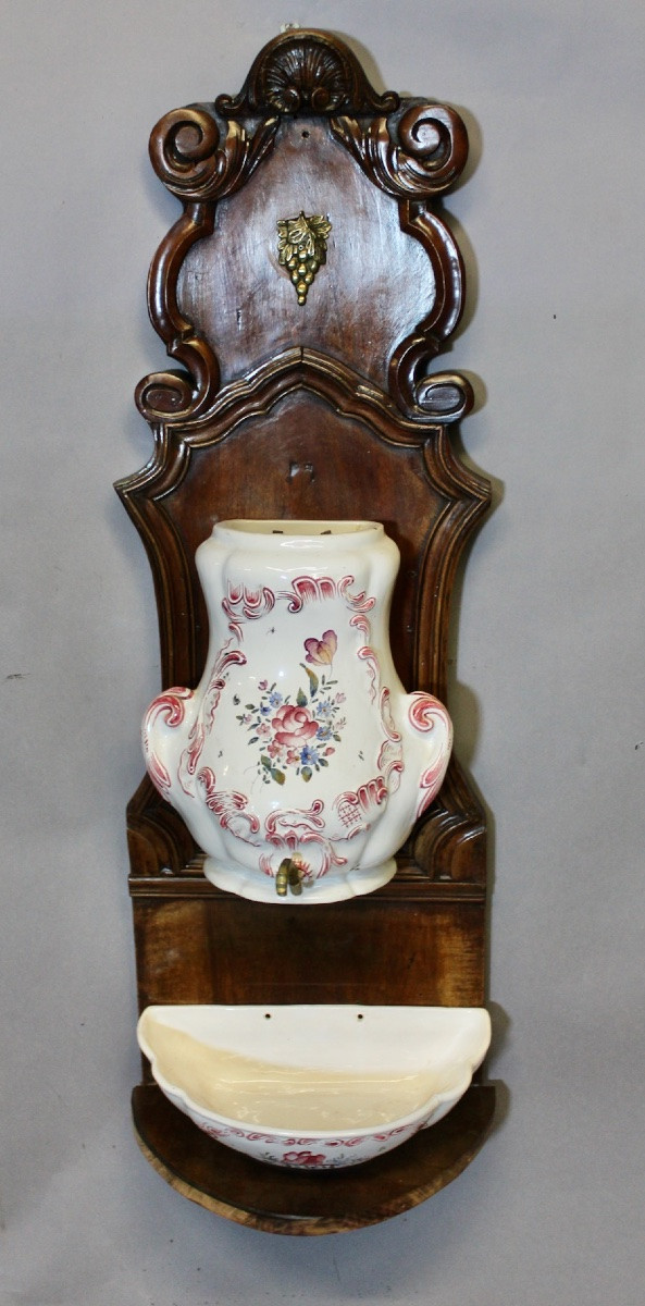 Fontaine murale à eau ou vin , faience de Luneville-photo-4