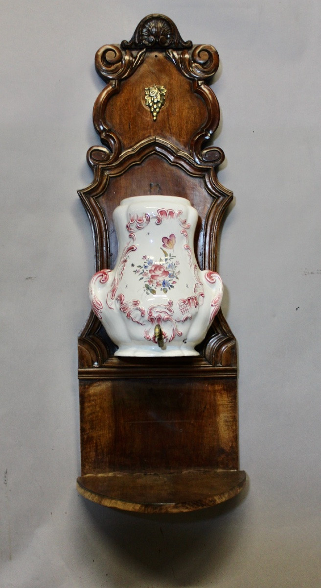 Fontaine murale à eau ou vin , faience de Luneville-photo-7