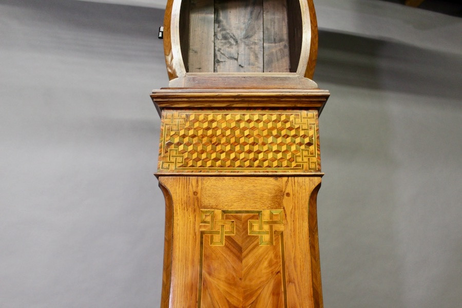 Large Marquetry Floor Clock Case, 19th Century-photo-1