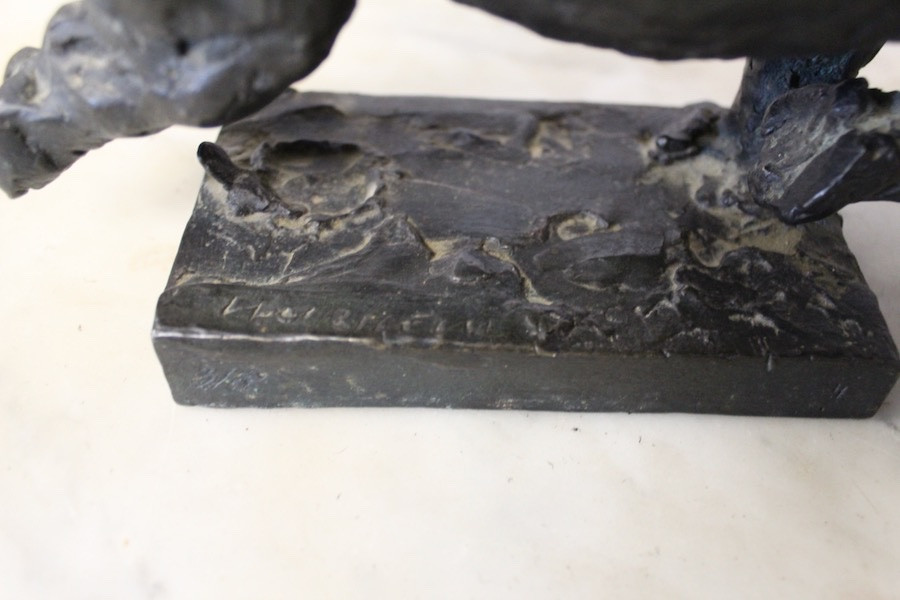 Patinated Bronze Rhinoceros By Michel Lauricella -photo-3