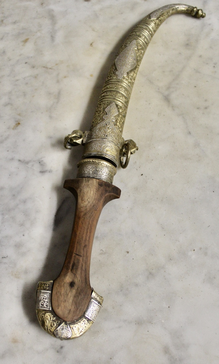  Long Koummya Knife From The Maghreb, 19th Century, All Solid Brass