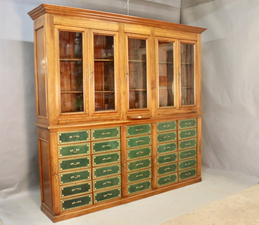 Bibliothèque cartonnier en acajou XIXe-photo-3