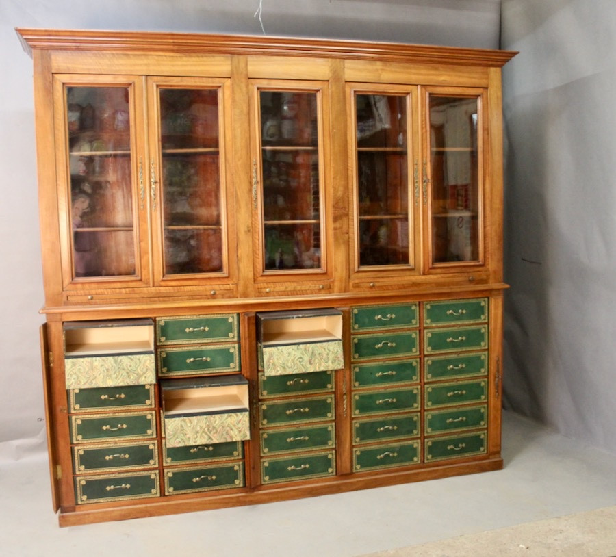 Bibliothèque cartonnier en acajou XIXe-photo-3